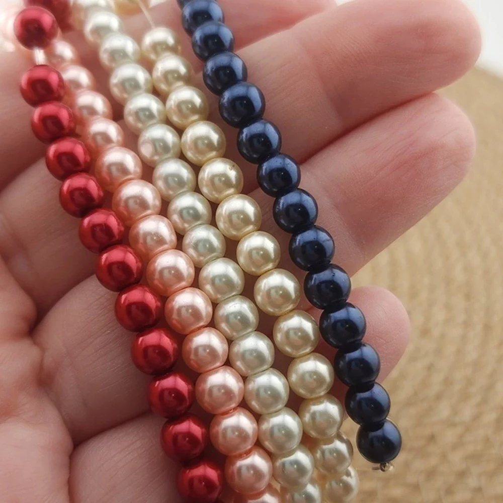 296pcs 6MM Mix Color Glass‎ Pearl Beads